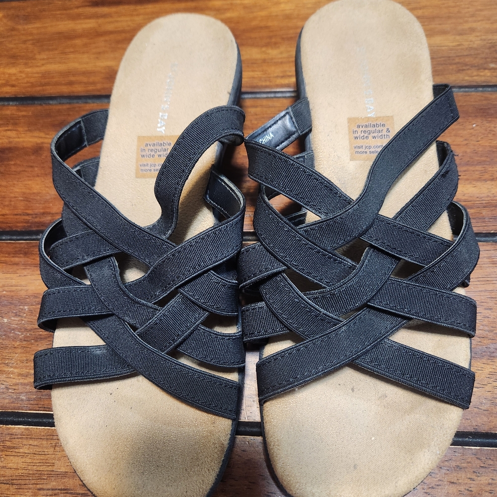 St. John's Bay Black Strappy Sandals